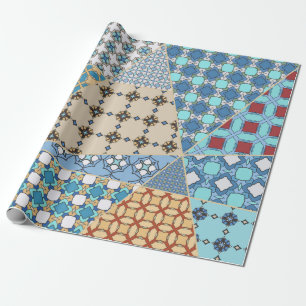 Vintages Patchwork-Quiltmuster. Vintag dekorativ Geschenkpapier