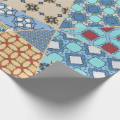 Vintages Patchwork-Quiltmuster. Vintag dekorativ Geschenkpapier (Ecke)