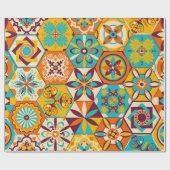 Vintages Patchwork-Quiltmuster. Vintag dekorativ Geschenkpapier (Flach)