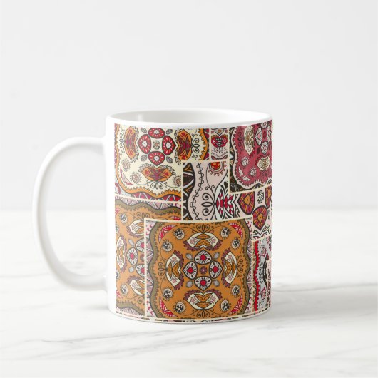 Vintages Patchwork-Quiltmuster. Vintag dekorativ Kaffeetasse (Links)