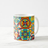Vintages Patchwork-Quiltmuster. Vintag dekorativ Kaffeetasse (VorderseiteRechts)