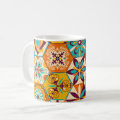 Vintages Patchwork-Quiltmuster. Vintag dekorativ Kaffeetasse (Vorderseite Links)