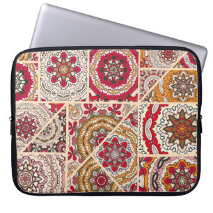 Vintages Patchwork-Quiltmuster. Vintag dekorativ Laptopschutzhülle