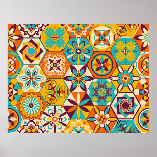 Vintages Patchwork-Quiltmuster. Vintag dekorativ Poster (Vorne)