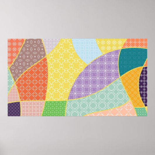 Vintages Patchwork-Quiltmuster. Vintag dekorativ Poster (Vorne)