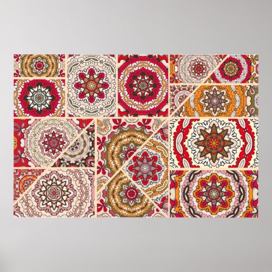 Vintages Patchwork-Quiltmuster. Vintag dekorativ Poster (Vorne)