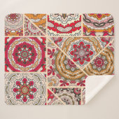 Vintages Patchwork-Quiltmuster. Vintag dekorativ Sherpadecke (Vorderseite (Horizontal))