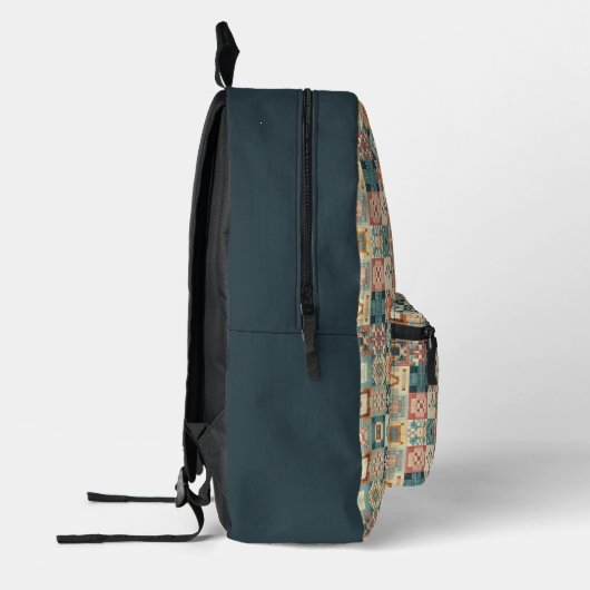 Vintages, Patchwork-Stepplook Bedruckter Rucksack (Links)