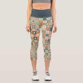 Vintages, Patchwork-Stepplook Capri Leggings (Vorderseite)
