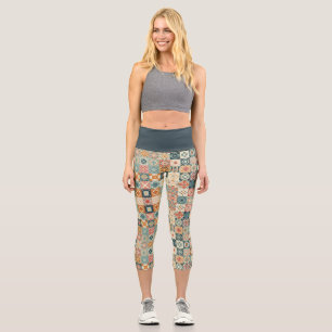 Vintages, Patchwork-Stepplook Capri Leggings