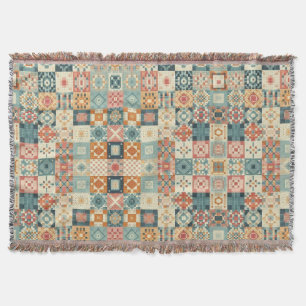 Vintages, Patchwork-Stepplook Decke