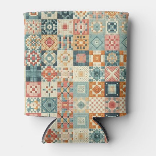 Vintages, Patchwork-Stepplook Dosenkühler (Vorderseite)