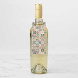Vintages, Patchwork-Stepplook Flaschenanhänger