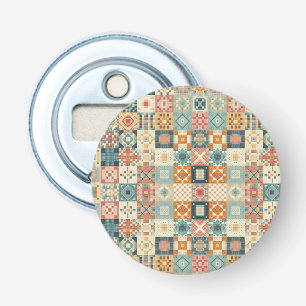 Vintages, Patchwork-Stepplook Flaschenöffner