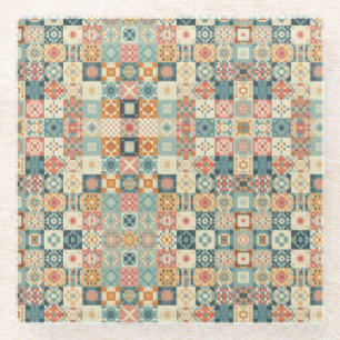 Vintages, Patchwork-Stepplook Glasuntersetzer