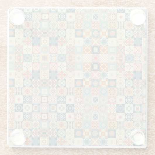 Vintages, Patchwork-Stepplook Glasuntersetzer (Rückseite)