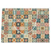 Vintages, Patchwork-Stepplook Große Geschenktüte (Vorderseite)