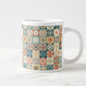 Vintages, Patchwork-Stepplook Jumbo-Tasse (Rechts)