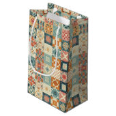 Vintages, Patchwork-Stepplook Kleine Geschenktüte (Rückseite Schrägansicht)