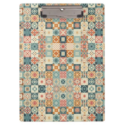 Vintages, Patchwork-Stepplook Klemmbrett (Vorderseite)