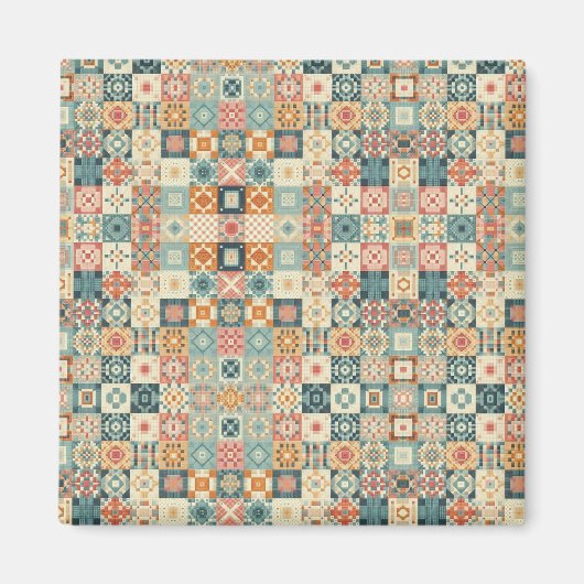 Vintages, Patchwork-Stepplook Magnet (Vorne)