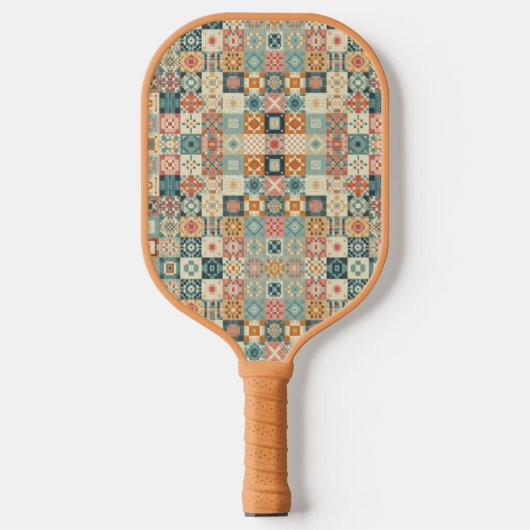 Vintages, Patchwork-Stepplook Pickleball Schläger (Vorderseite)