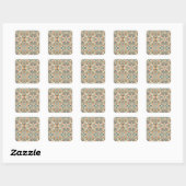 Vintages, Patchwork-Stepplook Quadratischer Aufkleber (Blatt)