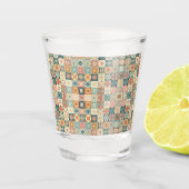Vintages, Patchwork-Stepplook Schnapsglas (Vorderseite)