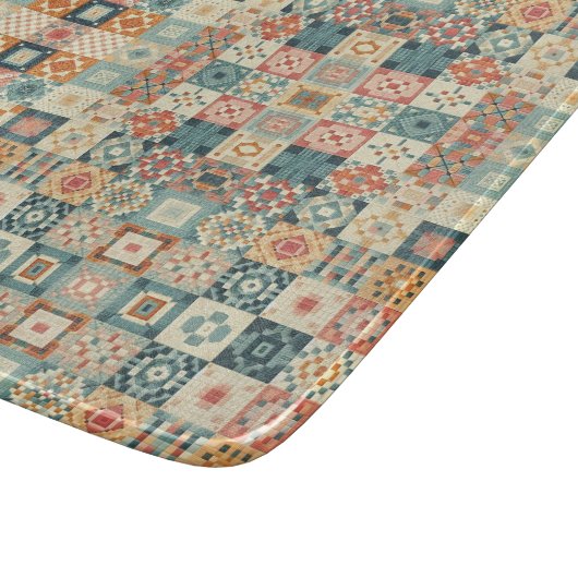 Vintages, Patchwork-Stepplook Schneidebrett (Ecke)