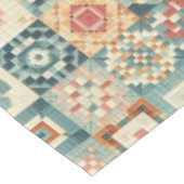 Vintages, Patchwork-Stepplook Tischdecke (Schrägansicht)