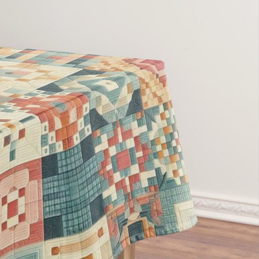 Vintages, Patchwork-Stepplook Tischdecke (Beispiel)
