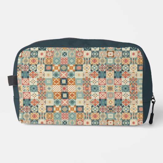Vintages, Patchwork-Stepplook Waschbeutel (Vorderseite)