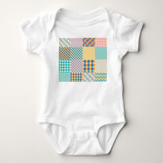 Vintages Patchwork: Textil - Nahtloser Hintergrund Baby Strampler (Vorderseite)
