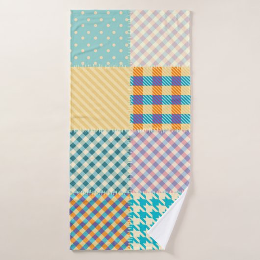 Vintages Patchwork: Textil - Nahtloser Hintergrund Badehandtuch (Badehandtuch)
