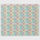 Vintages Patchwork: Textil - Nahtloser Hintergrund Geschenkpapier (Flach)