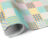 Vintages Patchwork: Textil - Nahtloser Hintergrund Geschenkpapier (Rolleneckpunkt)
