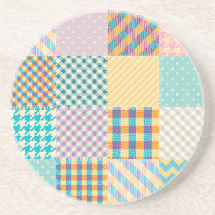 Vintages Patchwork: Textil - Nahtloser Hintergrund Getränkeuntersetzer