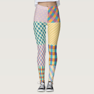 Vintages Patchwork: Textil - Nahtloser Hintergrund Leggings