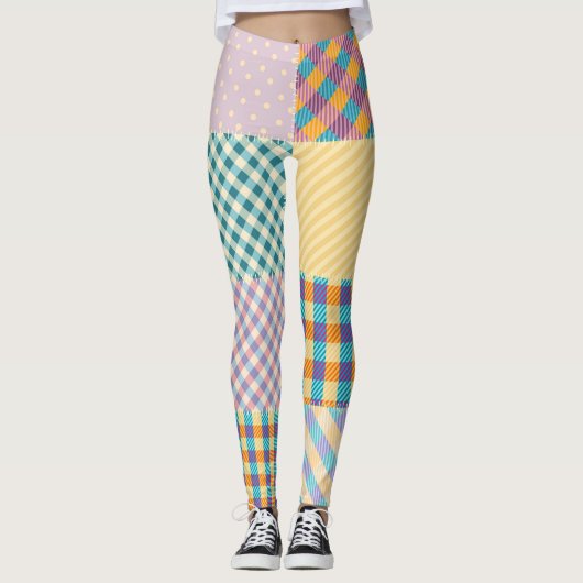 Vintages Patchwork: Textil - Nahtloser Hintergrund Leggings (Vorderseite)