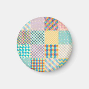 Vintages Patchwork: Textil - Nahtloser Hintergrund Magnet
