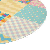 Vintages Patchwork: Textil - Nahtloser Hintergrund Schneidebrett (Ecke)