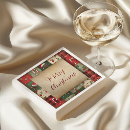 Vintages Patchwork Weihnachtsfeiertag Napkins Serviette