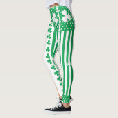 Vintages Patrick Green Irish Flag Clover Kleeblatt Leggings (Links)