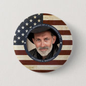 Vintages Patriotic Memorial American Flag Foto Button (Vorderseite)
