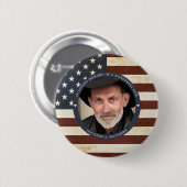 Vintages Patriotic Memorial American Flag Foto Button (Vorne & Hinten)