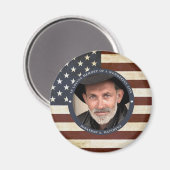 Vintages Patriotic Memorial American Flag Foto Magnet (Vorderseite/Rückseite)