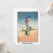 Vintages Patriotikum, Lady, Adler mit amerikanisch Karte (Vorderseite/Rückseite Beispiel)