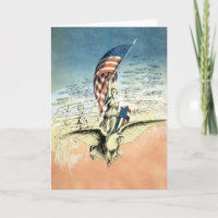 Vintages Patriotikum, Lady, Adler mit amerikanisch