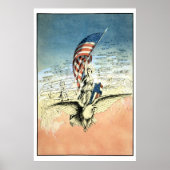 Vintages Patriotikum, Lady, Adler mit amerikanisch Poster (Vorne)