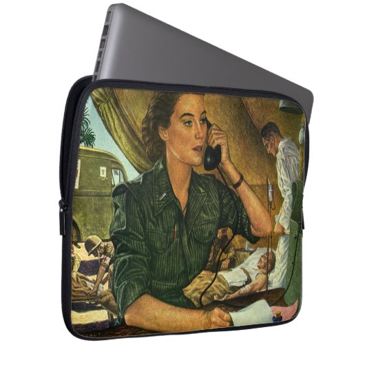 Vintages Patriotikum, medizinische Krankenpflege a Laptopschutzhülle (Vorne Rechts)